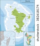 map of mayotte | Shutterstock .eps vector #382618174