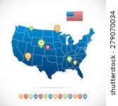 usa map with icons | Shutterstock .eps vector #279070034