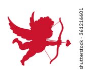 Silhouette Of Cupid. Vector...