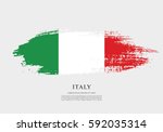 flag of italy  brush stroke... | Shutterstock .eps vector #592035314