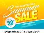 summer sale template banner ... | Shutterstock .eps vector #664059544