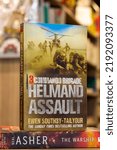 Small photo of Setif, Algeria - July 2, 2022: Close up Ewen Southby-Tailyour's 3 Commando Brigade: Helmand Assault book inside a bookshop.