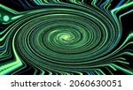 Abstract Green Swirling Spiral. ...