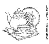 Vector Sketch Of Tea Service