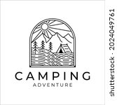 camping logo line art simple... | Shutterstock .eps vector #2024049761