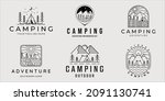 set of camping logo line art... | Shutterstock .eps vector #2091130741