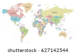 political world map vector... | Shutterstock .eps vector #627142544