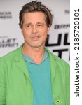 Small photo of Brad Pitt at the Los Angeles premiere of 'Bullet Train' held at the Regency Village Theatre in Westwood, USA on August 1, 2022.