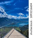 Small photo of Panoramic platform on Harder Kulm with a view over Interlaken, Switzerland