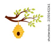 bee hive hanging on a tree... | Shutterstock .eps vector #2150142261