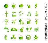 ecology green icon set  eco... | Shutterstock .eps vector #1938757417