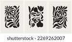 abstract groovy floral posters. ...