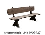 Old wooden bench isolated on a...