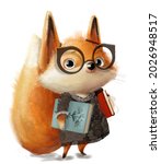 Cute Little Fox Character With...