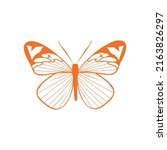 Orange Butterfly Icon With...