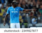 Small photo of Frosinone, Italy 19.08.2023: VIctor Osimhen of Napoli in action during the Italy Serie A 20232024 football match day 1, between Frosinone vs Napoli Calcio at Benito Stirpe stadium in Frosinone, Italy