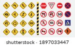 traffic signs. vector traffic... | Shutterstock .eps vector #1897033447