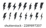 lightning bolt icons set...