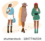 set of fashion girls on a white ... | Shutterstock .eps vector #1847746534