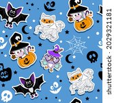 halloween fashion patch badges... | Shutterstock .eps vector #2029321181