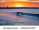Seal Beach Pier Sunrise Surf 