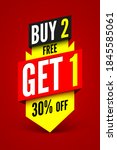 buy 2  free get 1 sale banner.... | Shutterstock .eps vector #1845585061