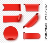 red tags  ribbons and stickers. ... | Shutterstock .eps vector #1964149264