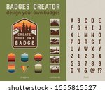 hiking badge creator. vintage... | Shutterstock .eps vector #1555815527