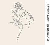 woman line art minimalist logo. ... | Shutterstock .eps vector #2095925197