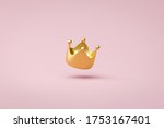 Gold Crown On Pink Background...
