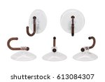 Suction cup on white background with clipping path. Hanging hook for montage or your design.