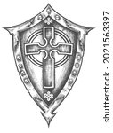 Medieval Studded Templar Shield ...