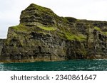 View of the rocky ocean coast of Ireland. 
