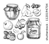 Fruit Jam Glass Jar Vector...