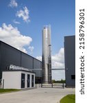 Small photo of Stainless steel silos in the chemical industry, bulk plastics silo
