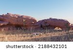 Premium photo render. Stone In The Desert background landscpae scene