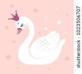 Cute Princess Swan On Pink...