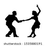 dancing couple silhouette... | Shutterstock .eps vector #1535880191