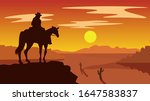 cowboy sitting on the horse... | Shutterstock .eps vector #1647583837