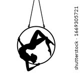 aerial dancer silhouette vector ... | Shutterstock .eps vector #1669305721