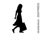 beautiful woman walking with... | Shutterstock .eps vector #2024798531