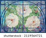 stained glass flowers. white... | Shutterstock .eps vector #2119564721