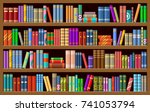 bookcase with books. vector... | Shutterstock .eps vector #741053794