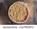 Top View Of Raw Pizza Prepared...