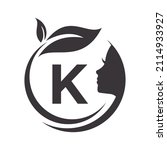 beauty spa logo on letter k... | Shutterstock .eps vector #2114933927