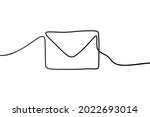 one continuous line envelope... | Shutterstock .eps vector #2022693014