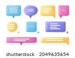 3d speech bubble set. realistic ... | Shutterstock .eps vector #2049635654