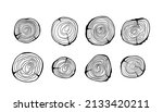wood tree rings. set of cut... | Shutterstock .eps vector #2133420211