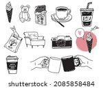  illustrations of black and... | Shutterstock .eps vector #2085858484