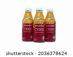 Small photo of August 24, 2021, Metro, Lampung, Indonesia, Hemaviton C1000 is a multivitamin supplement containing 1000 milligrams of vitamin C which helps in increasing the body's resistance. This drink is produced